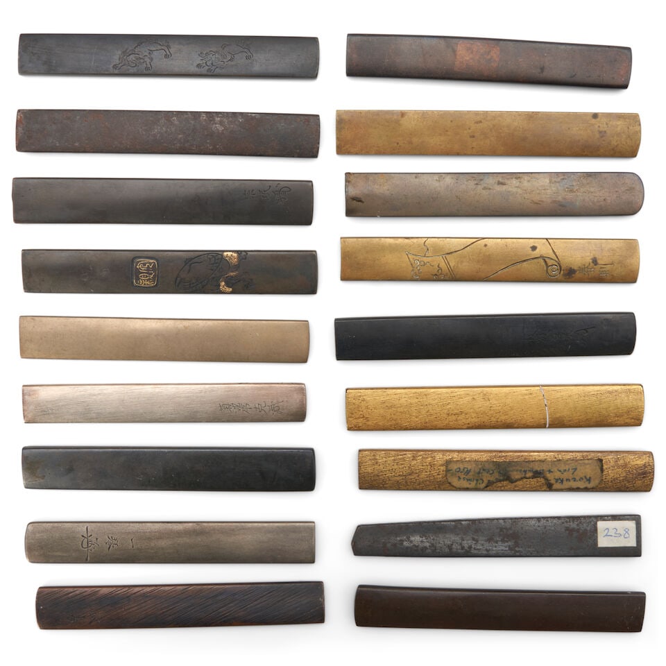 Eighteen Mixed-Metal Kozuka (Knife Handles), Japan, late Edo period (1615-1868) or Meiji era (18... - 2