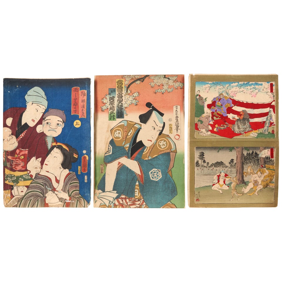 Keisai Eisen (1790-1848), Utagawa Kunisada (1786-1865), Tsukioka Yoshitoshi (1839-1892), Kobayas... - 2