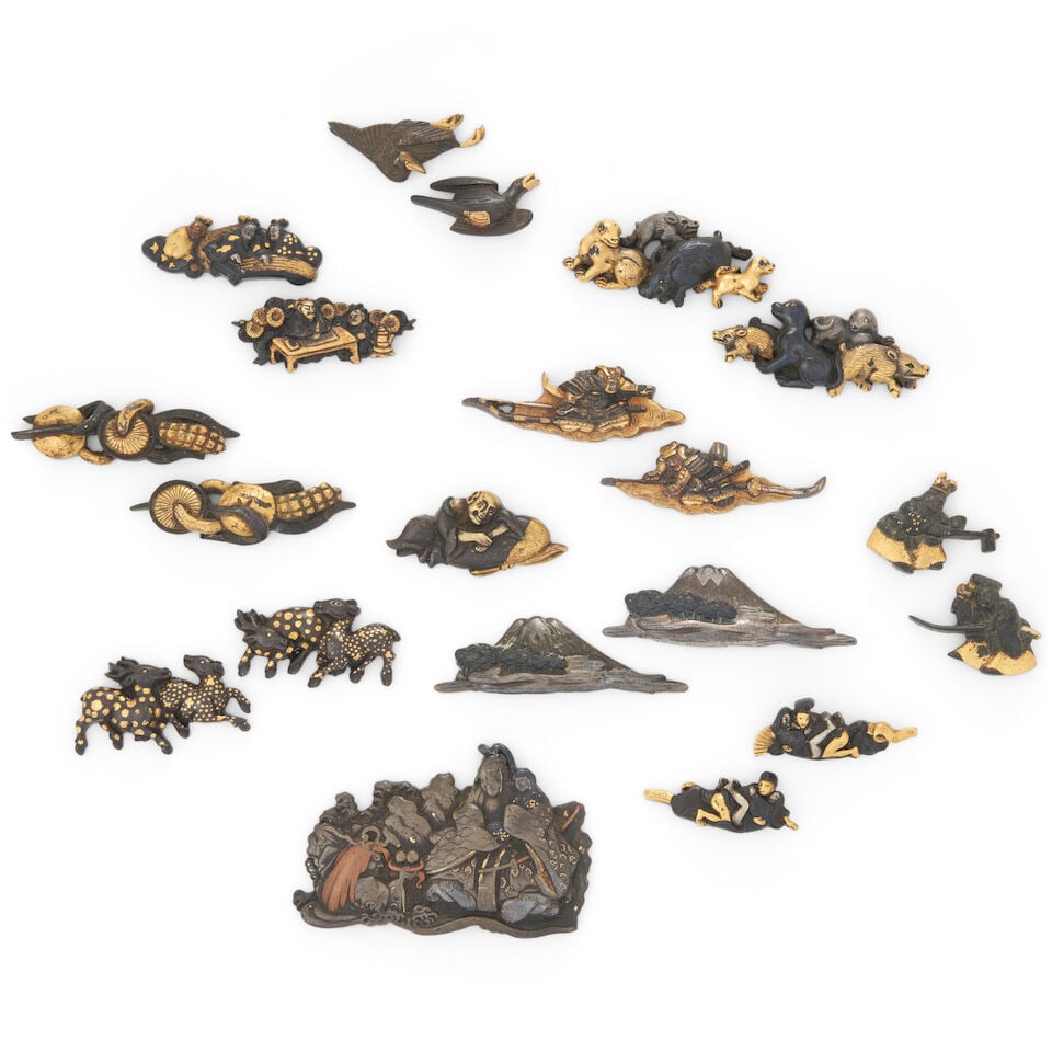 Nineteen Mixed-Metal Menuki and One Kanamono Japan, late Edo period (1615-1868) or Meiji era (18... (1 of 1)