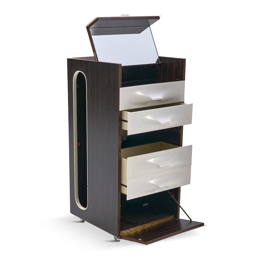Raymond Loewy (1893-1986) 'DF-2000' Valet Cabinet France, c. 1970molded plastic, wood veneer, mi... - 2