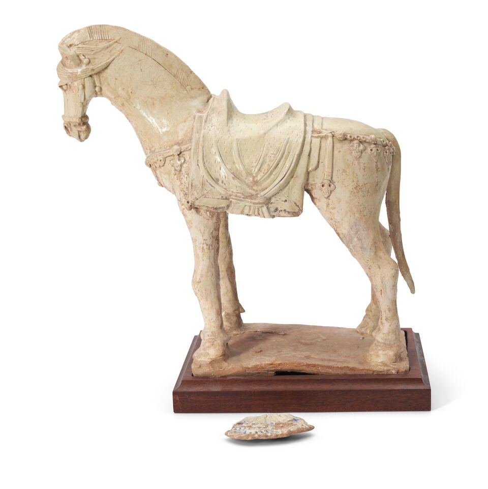 A Straw-Glazed Pottery Horse China, Tang style, - 2