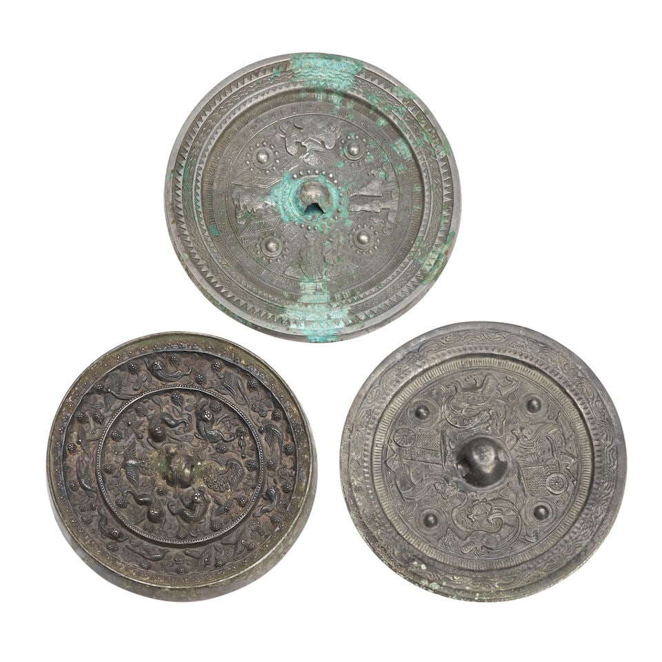 Three Bronze Mirrors China, Han and Tang style (3) (1 of 2)