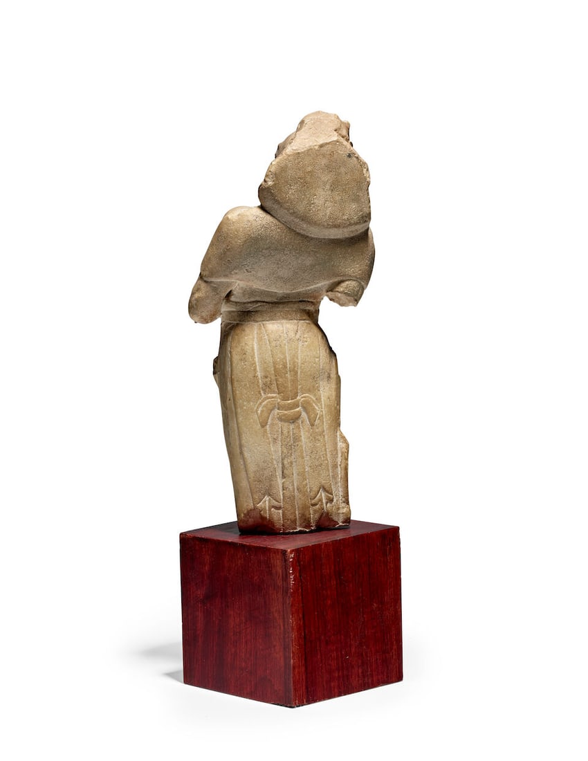 A Small Marble-imitation Figure of Dvarapala China, Tang Style, - 3