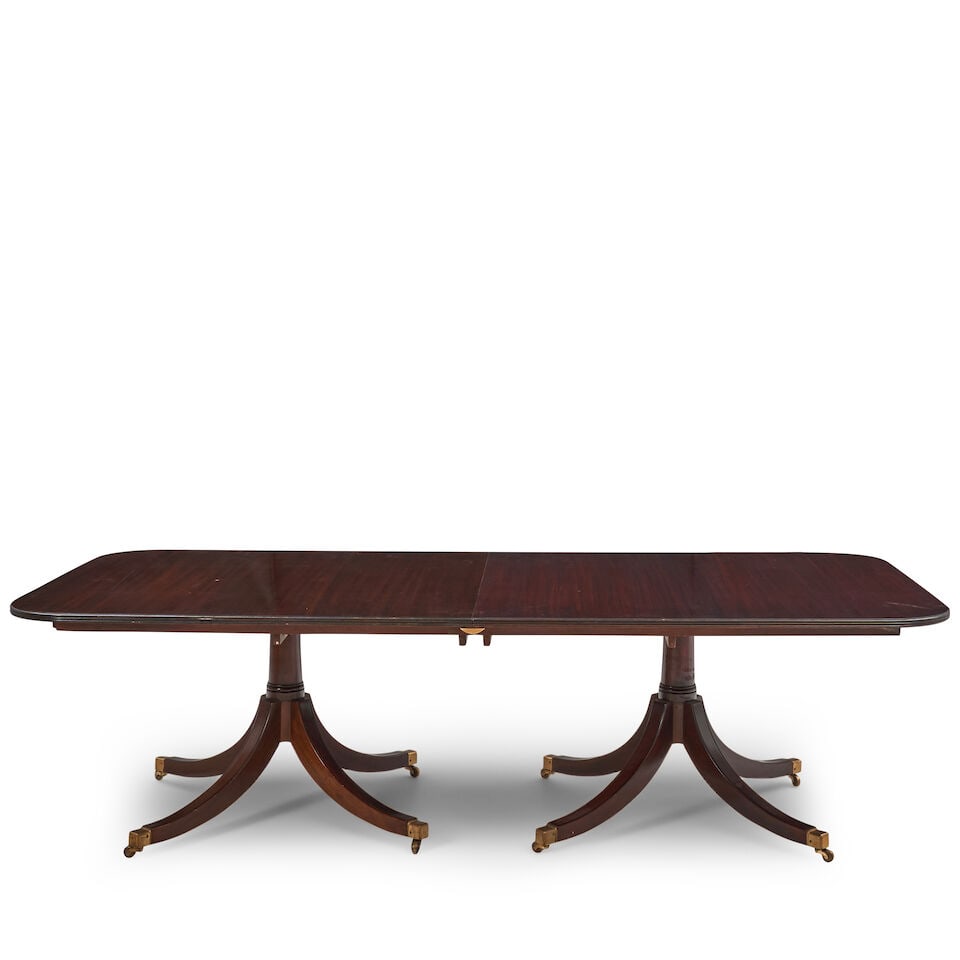Regency-style Two-Part Mahogany Dining Table, 20th century, (1 of 3)
