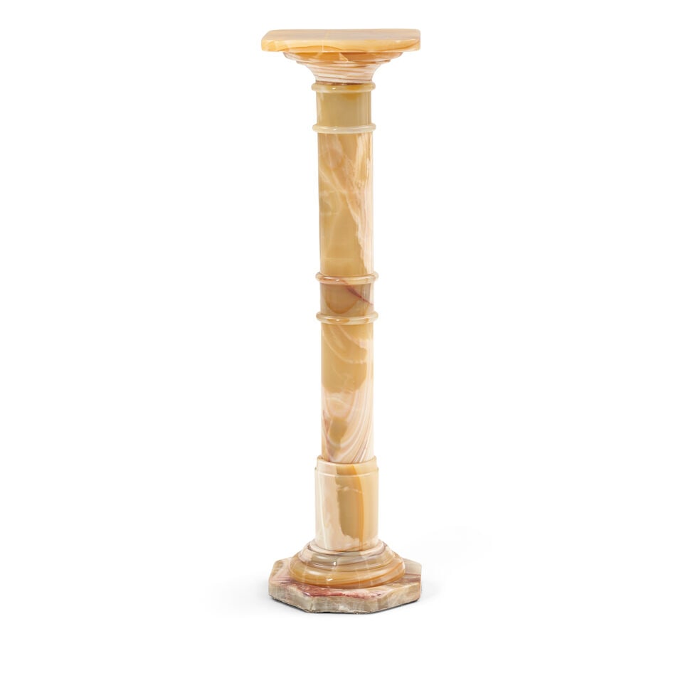 Decorative Variegated Onyx Pedestal, 20th century, (1 of 2)