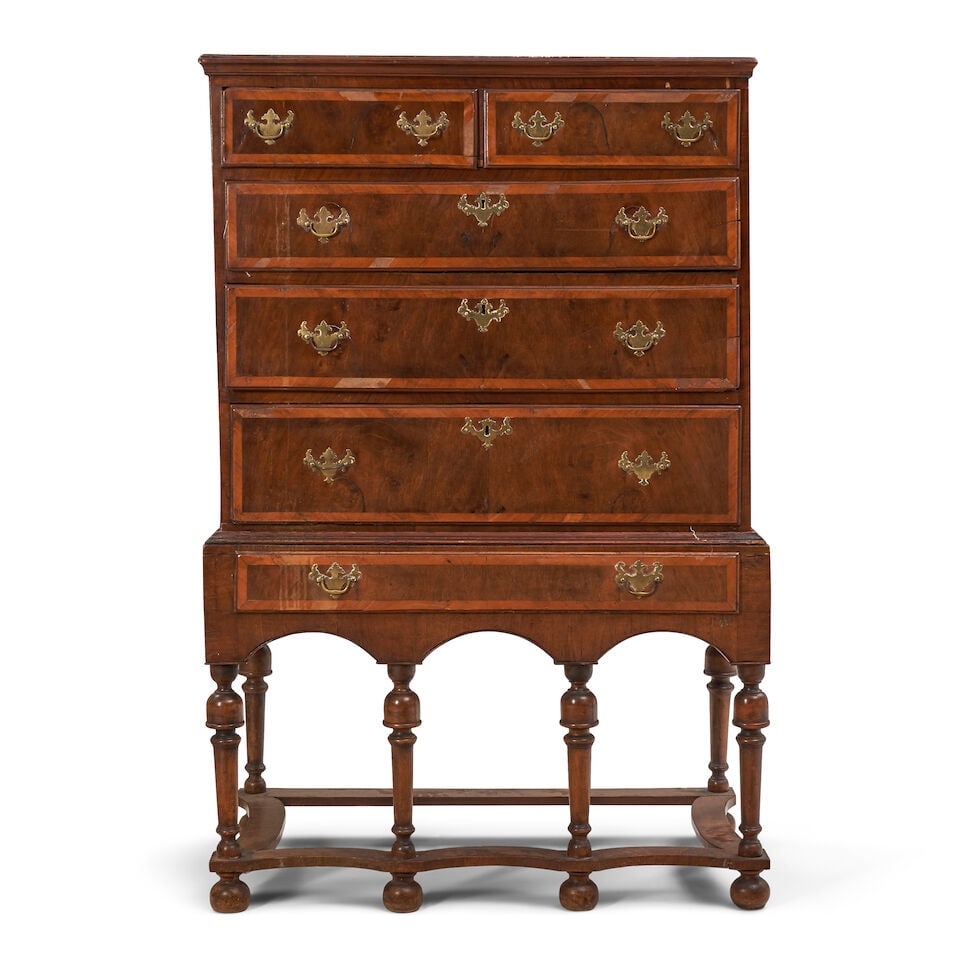 William & Mary Walnut and Walnut Veneered Chest On Stand, Early 18th Century, (1 of 2)