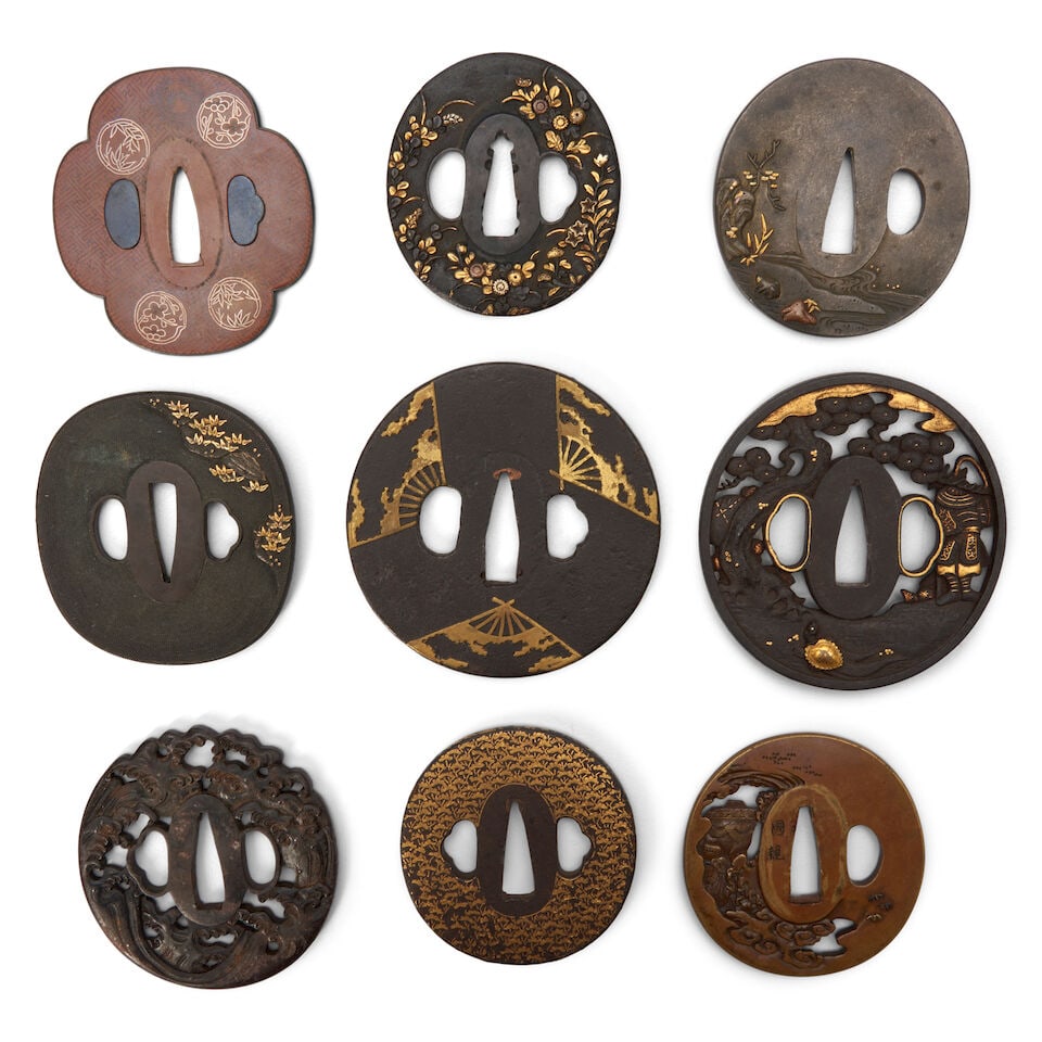Nine Mixed-Metal Tsuba, Japan, late Edo period (1615-1868) or Meiji era (1868-1912), (9) - 2