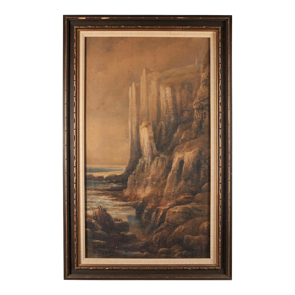 Anglo-American School (19th Century) Penguin Perched on Seaside Cliffs - 3