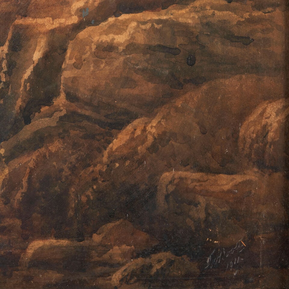 Anglo-American School (19th Century) Penguin Perched on Seaside Cliffs - 4
