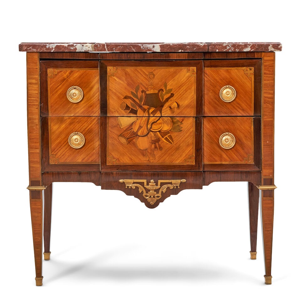 Louis XVI Fruitwood-inlaid Kingwood Parquetry And Marquetry Petit Commode, France, 18th century, (1 of 2)