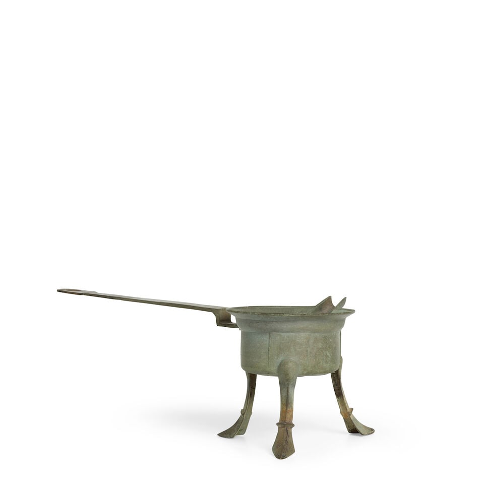 A Tripod Long-handled Bronze Vessel, Korea, Goryeo period, 10th-12th century, (1 of 3)