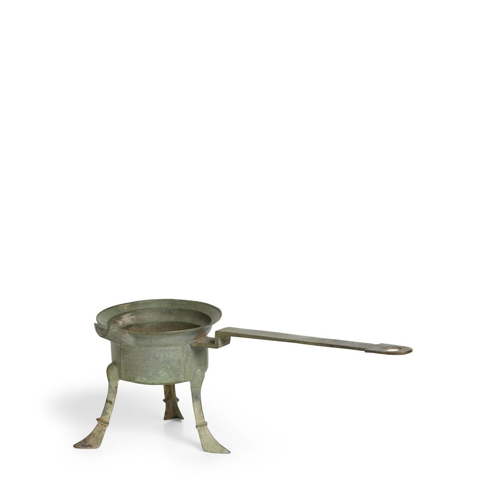 A Tripod Long-handled Bronze Vessel, Korea, Goryeo period, 10th-12th century, - 3