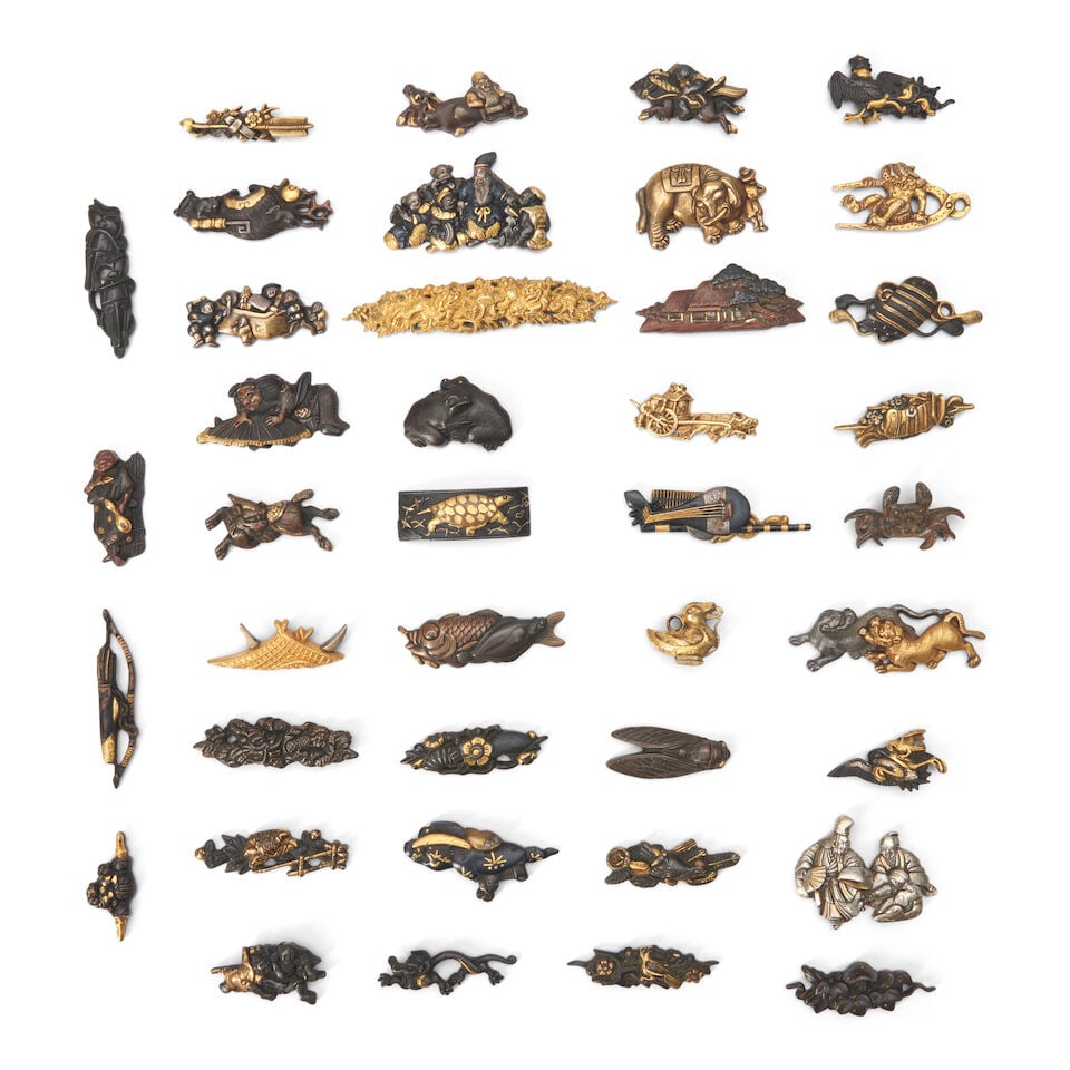 Forty Mixed-metal Menuki Japan, (40) (1 of 1)