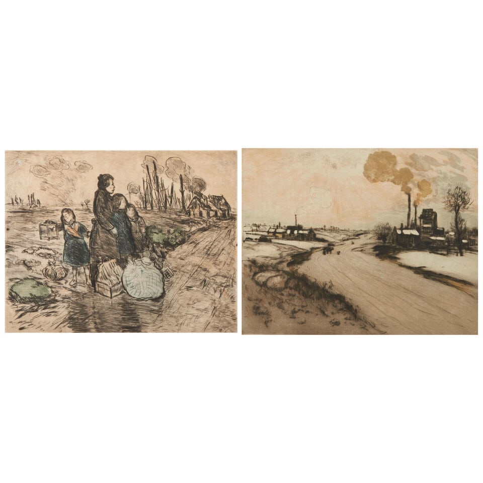 Jean-Francois Raffaelli (French, 1850-1924) Two Lithographs, - 2