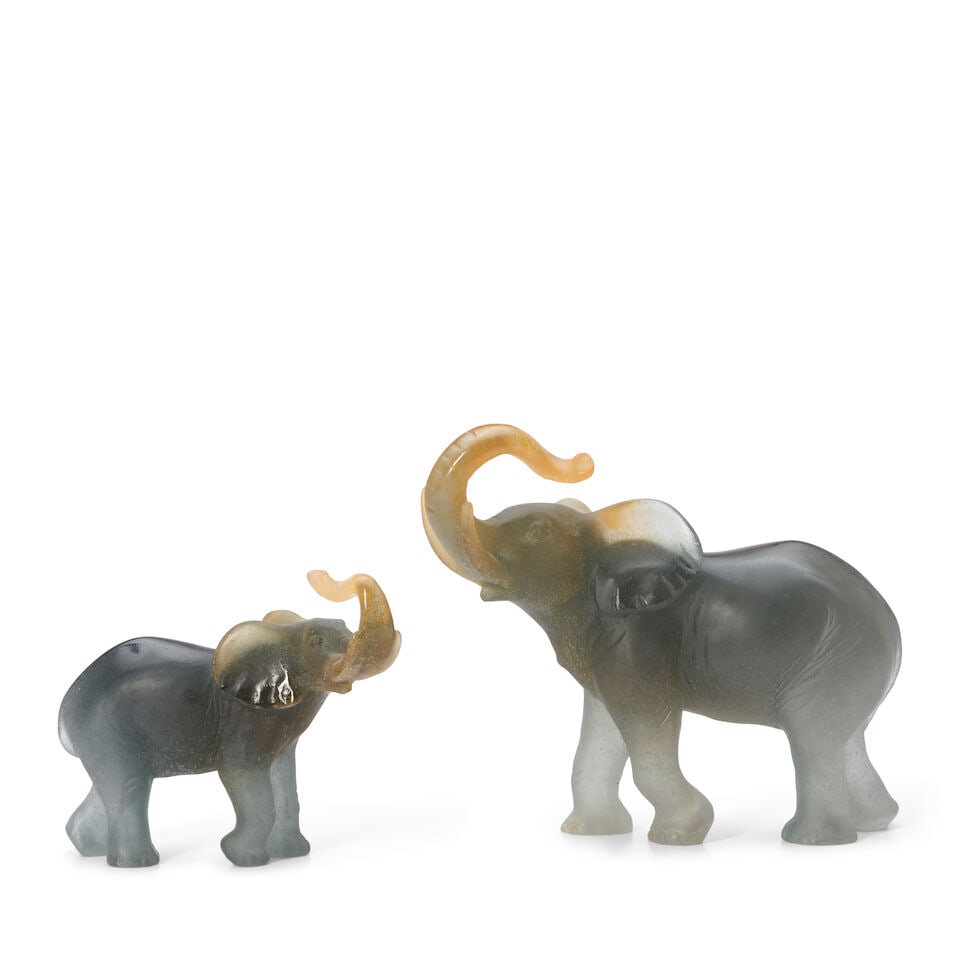 Two Daum Elephant Figures, France, 20th century, (1 of 2)