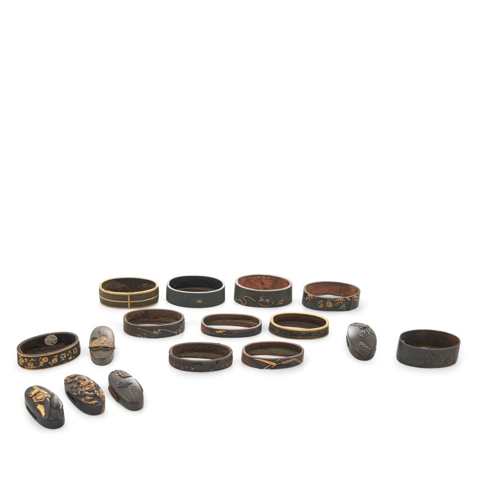 Fifteen Mixed-metal Fuchi Japan, late Edo period (1615-1868) or Meiji era (1868-1912), (15) - 2