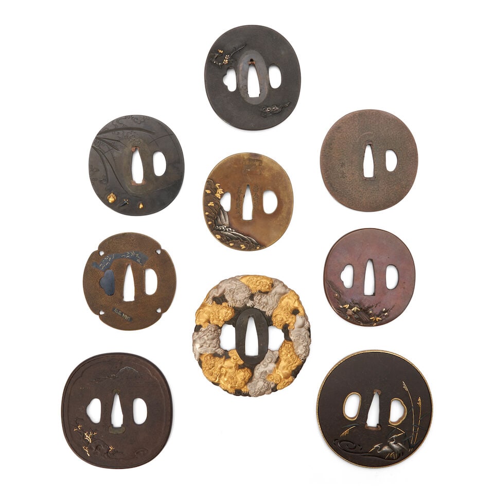 Nine Mixed-Metal Tsuba Japan, late Edo period (1615-1868) or Meiji era (1868-1912), (9) - 2