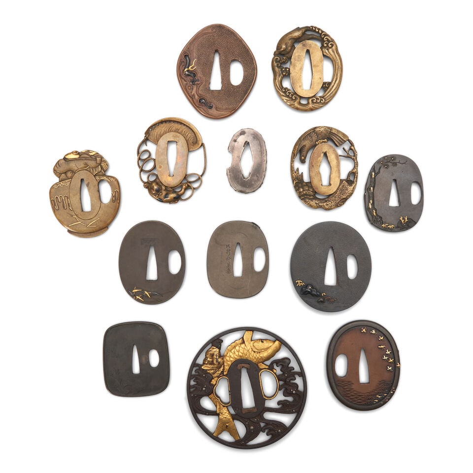 Thirteen Mixed-Metal Tsuba Japan, late Edo period (1615-1868) or Meiji era (1868-1912), (13) - 2