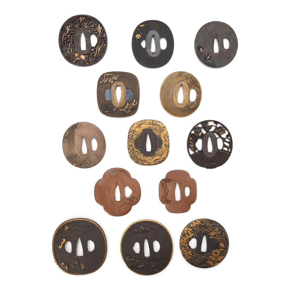 Thirteen Mixed-Metal Tsuba Japan, late Edo period (1615-1868) or Meiji era (1868-1912), (13) - 2
