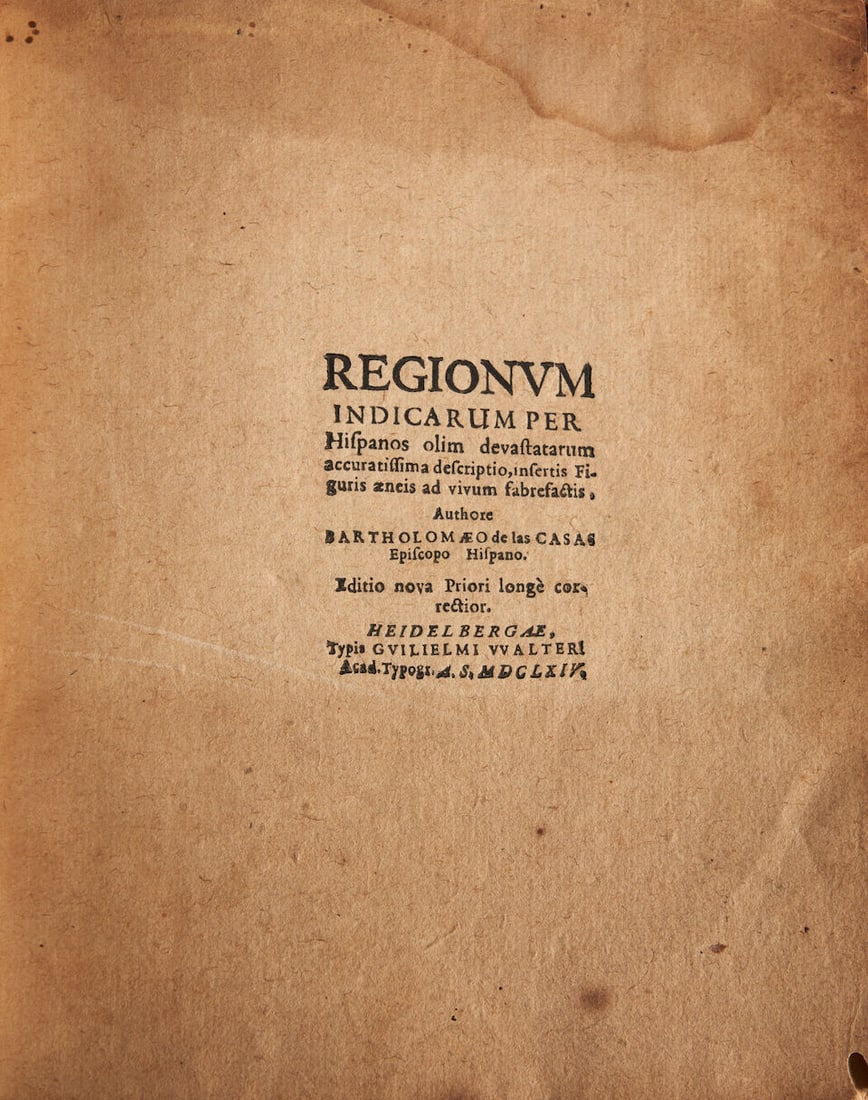 Las Casas, Bartolomé de. Regionum Indicarum per Hispanos Olim Devastatarum Accuratissima De... - 2