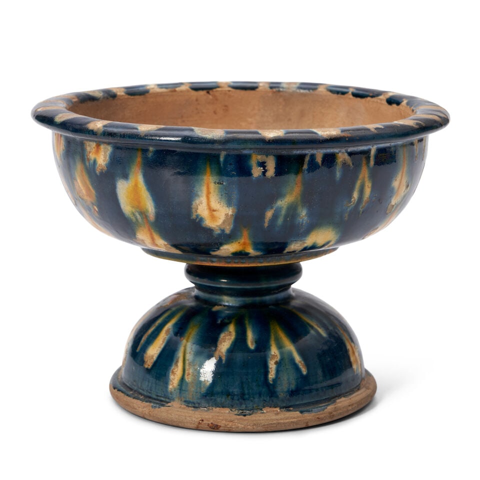 A Sancai and Blue-glazed Footed Bowl China, Tang style, - 2