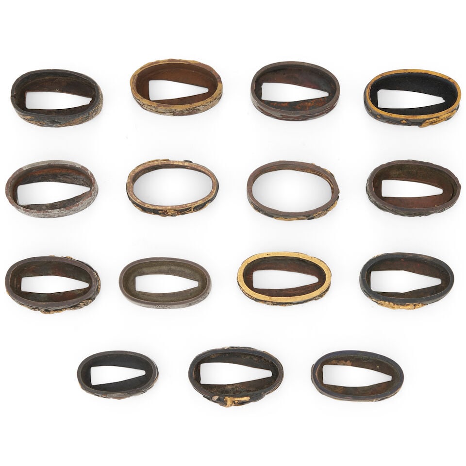 Fifteen Mixed-metal Fuchi Japan, late Edo period (1615-1868) or Meiji era (1868-1912), (15) - 2