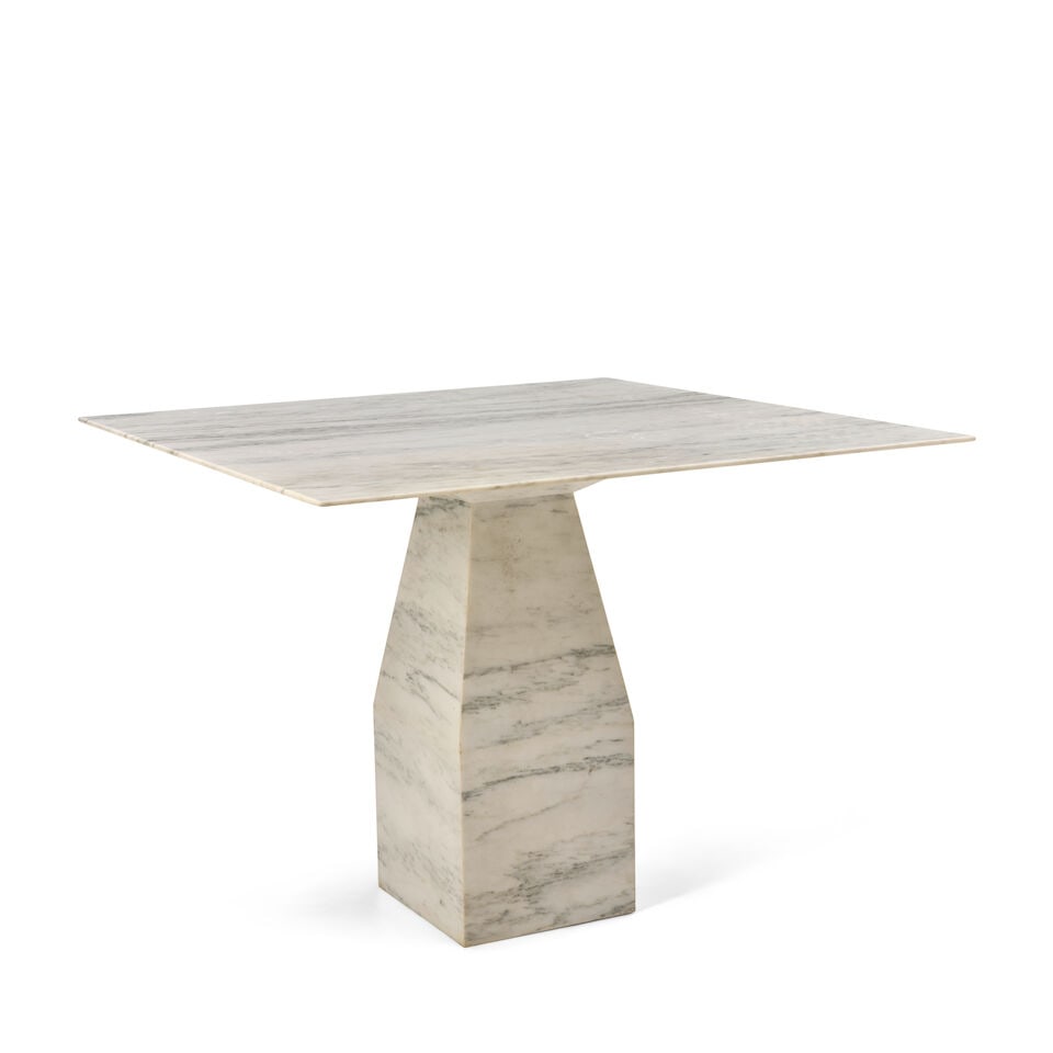 Modernist Marble Square Table, - 2