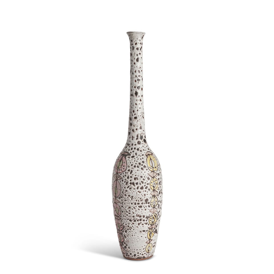 Albert Thiry (1923-2009) Vase, France, c. 1960, glazed ceramic, unmarked, ht. 30 in. - 2