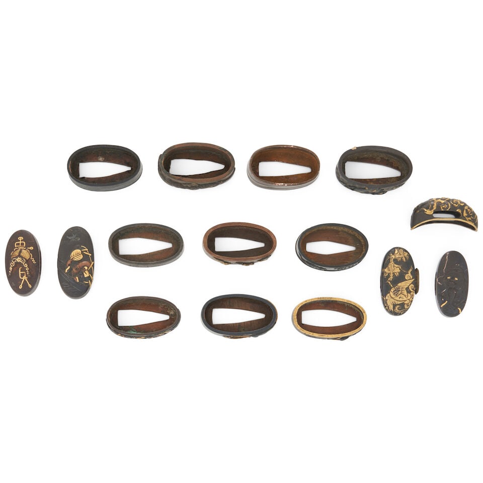 Fifteen Mixed-metal Fuchi Japan, late Edo period (1615-1868) or Meiji era (1868-1912), (15) - 2