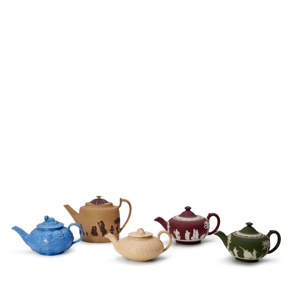 Five Assorted Wedgwood Teapots, England, 19th century, (1 of 1)