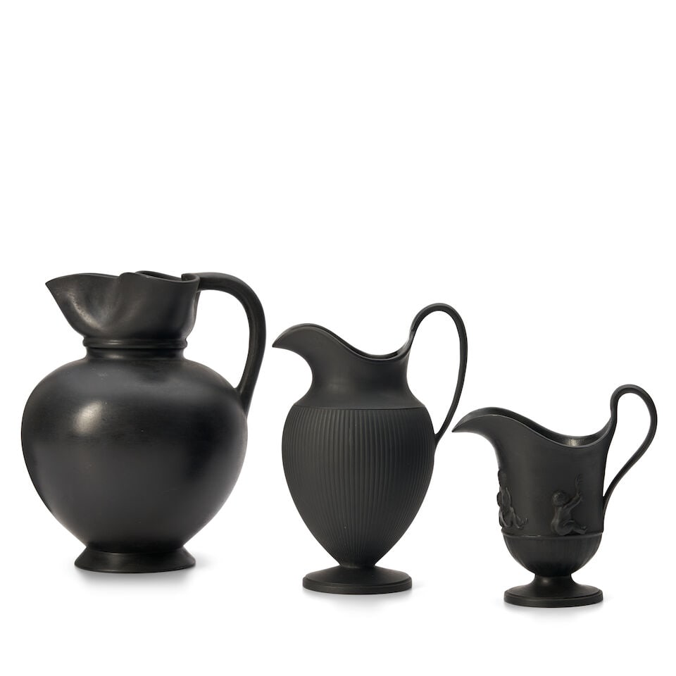 Three Black Basalt Jugs, England, (1 of 2)
