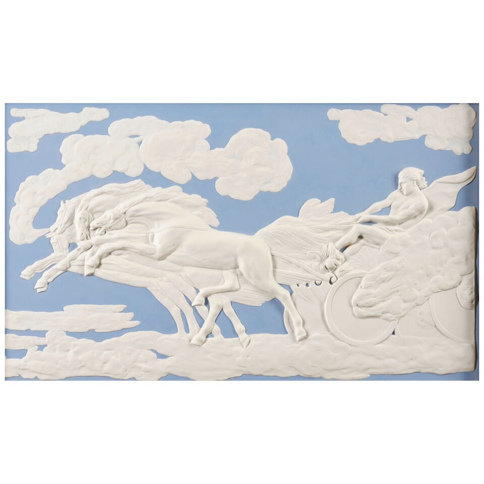 Modern Wedgwood 'Fall of Phaeton' Solid Blue Jasper Plaque, England, 1977, - 4