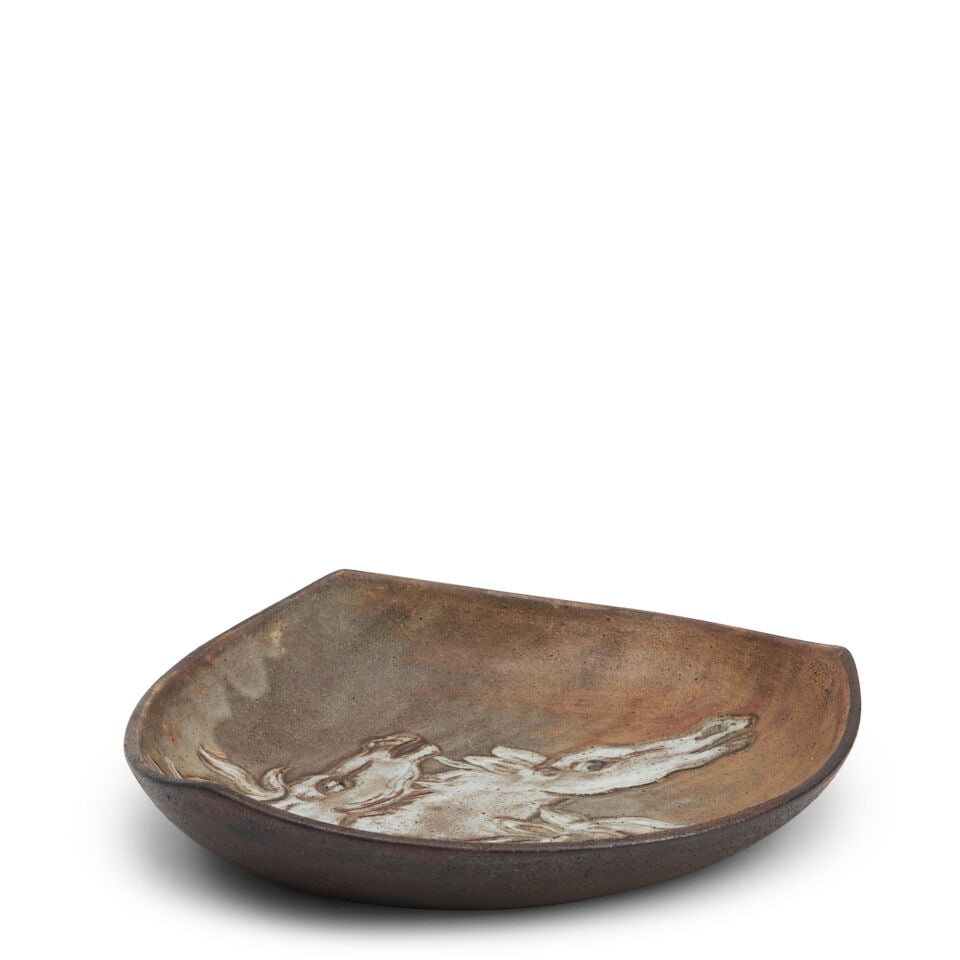 Alexandre Kostanda (1921-2007) Plate Decorated With Horses, Vallauris, France, c. 1955, sgraffit... - 3