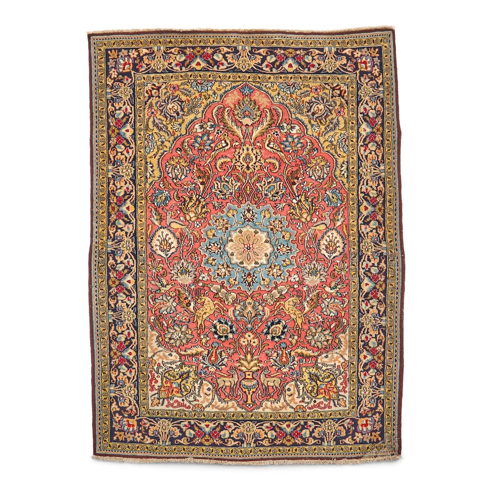 Indian Rug India 4 ft. 10 in. x 6 ft. 8 in.: Indian Rug India c. first half 20th century 4 ft. 10 in. x 6 ft. 8 in. Lot to be sold without reserve. This lot is subject to the following lot symbols: ¤ ¤ Unless indicated by the ¤ sy