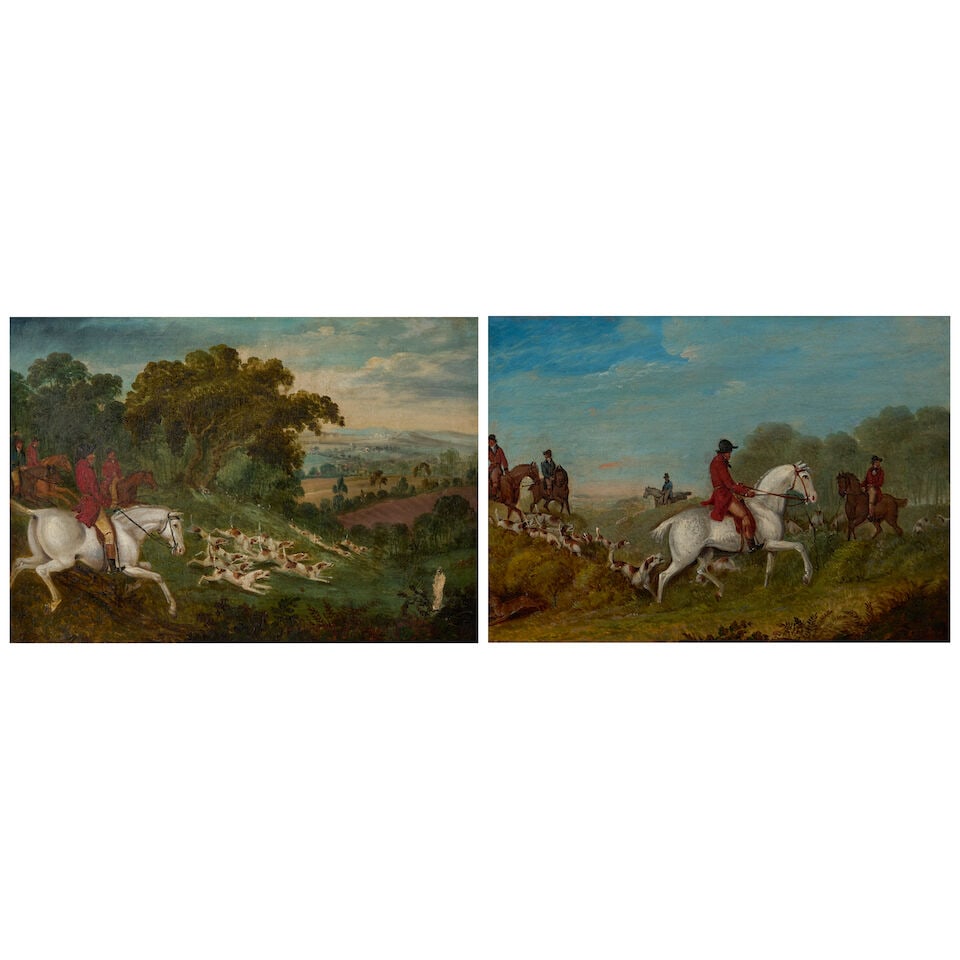 ENGLISH SCHOOL (19th CENTURY) Two Fox Hunting Scenes each 9 x 13 in. (22.8 x 33 cm.) framed, fra... (1 of 3)