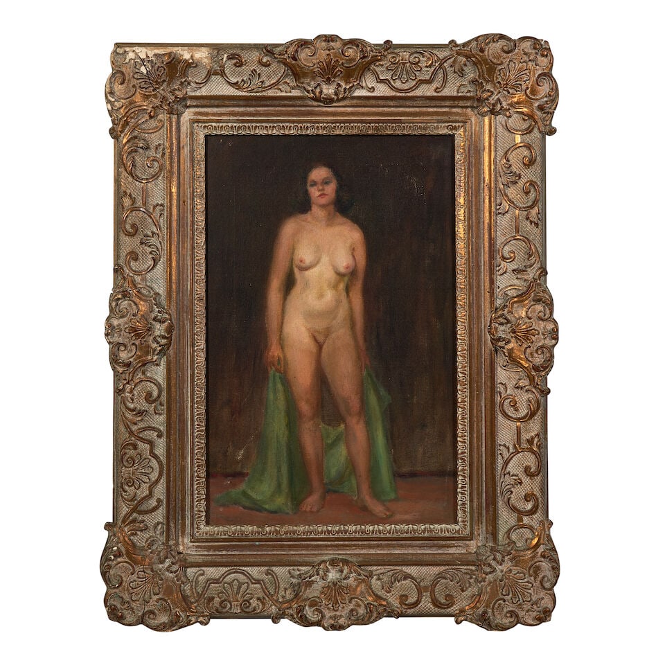 AMERICAN SCHOOL (20th CENTURY) Standing Nude Woman sight size 17 5/8 x 11 3/8, frame size 26 1/2... - 3