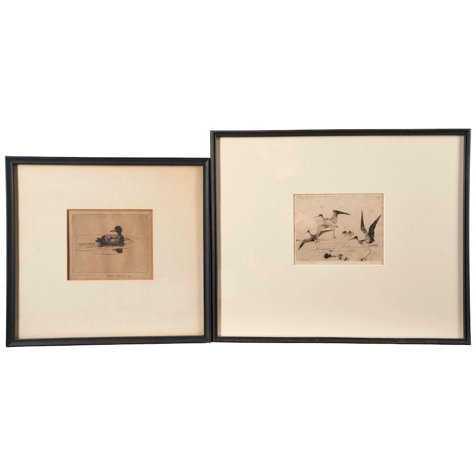 Frank Weston Benson (American, 1862-1951) Two Framed Drypoints, - 3