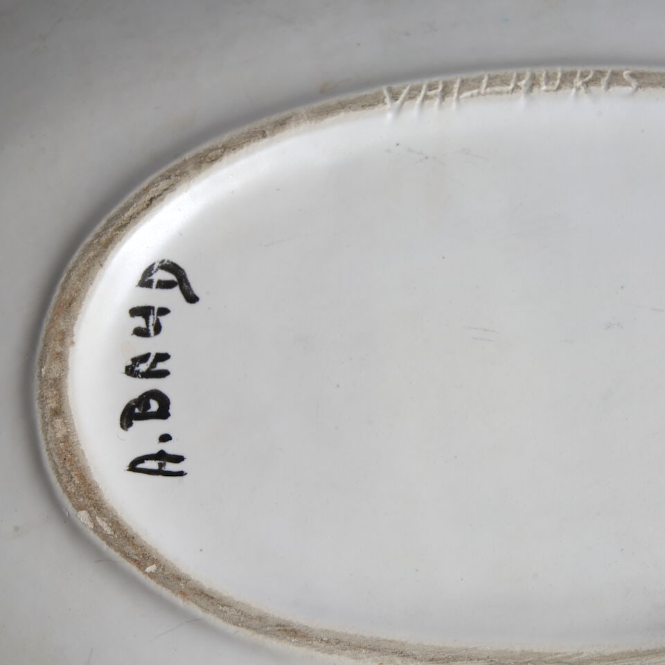 Andre Baud (1903-1986) Plate And Oblong Dish, Vallauris, France, c. 1955, glazed ceramics, the p... - 3