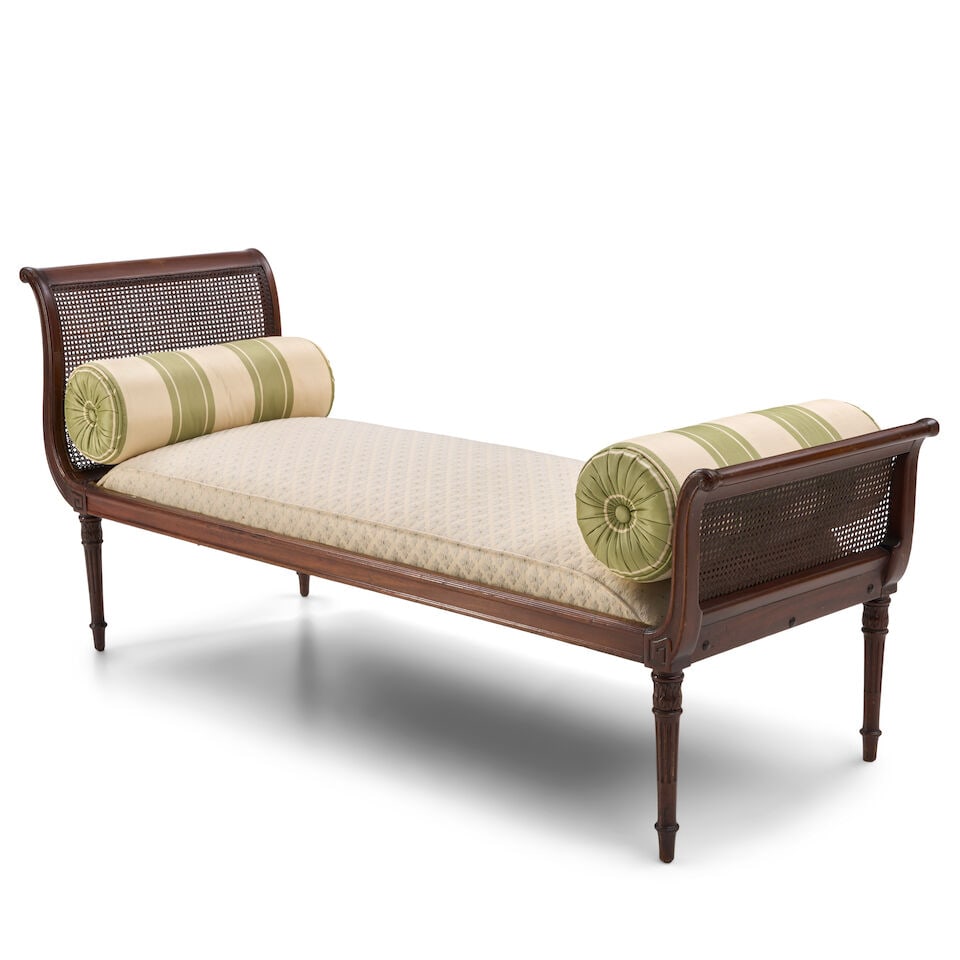 Empire-style Mahogany Caned Daybed, (1 of 1)