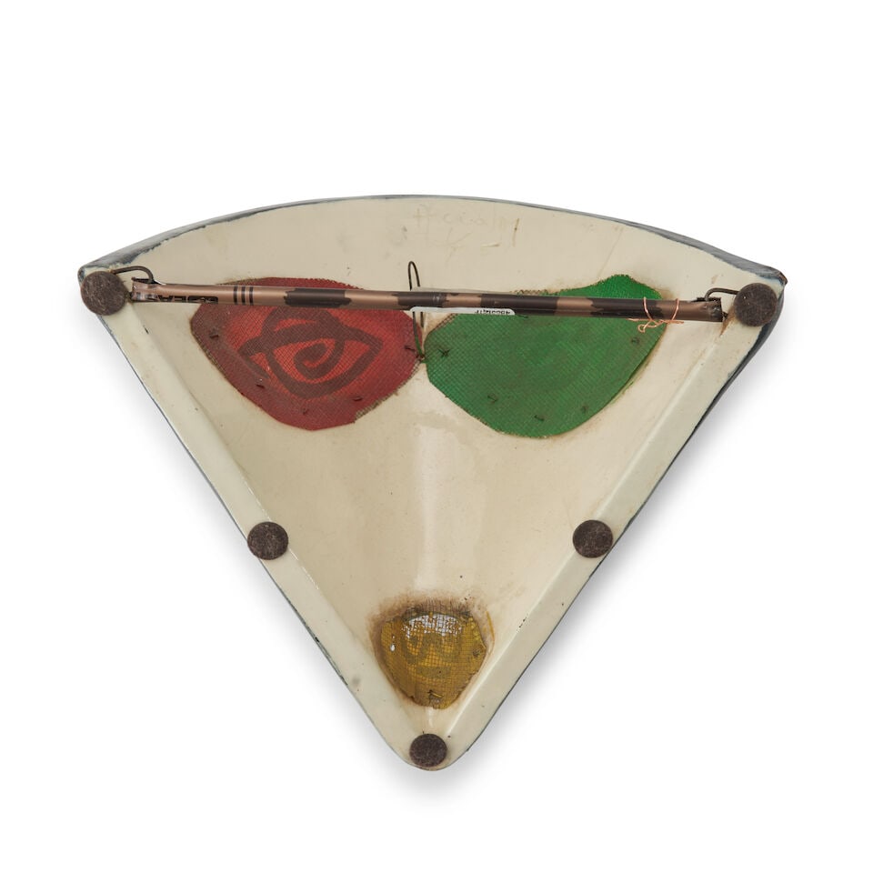 Accolay Mask-form Sconce, Accolay, France, c. 1955, glazed ceramic, plastic fiber with embedded ... - 3