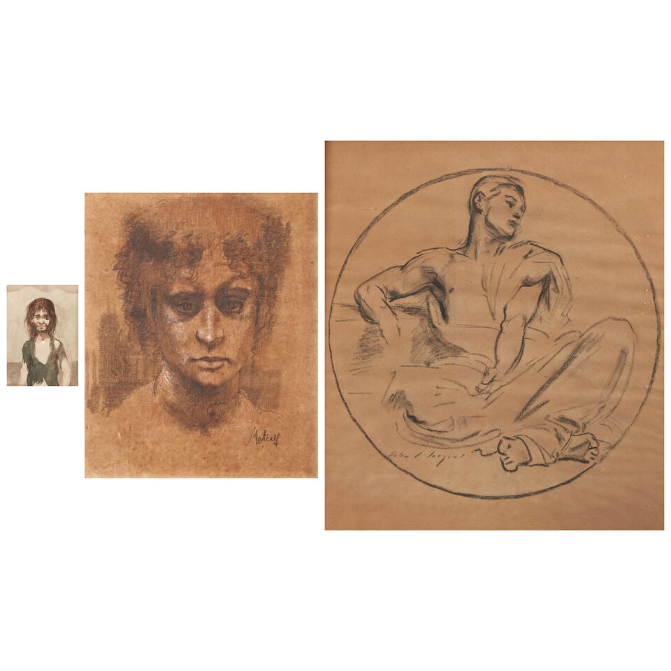 Three Framed Figural Works, Including Two by Conger A. Metcalf - 3