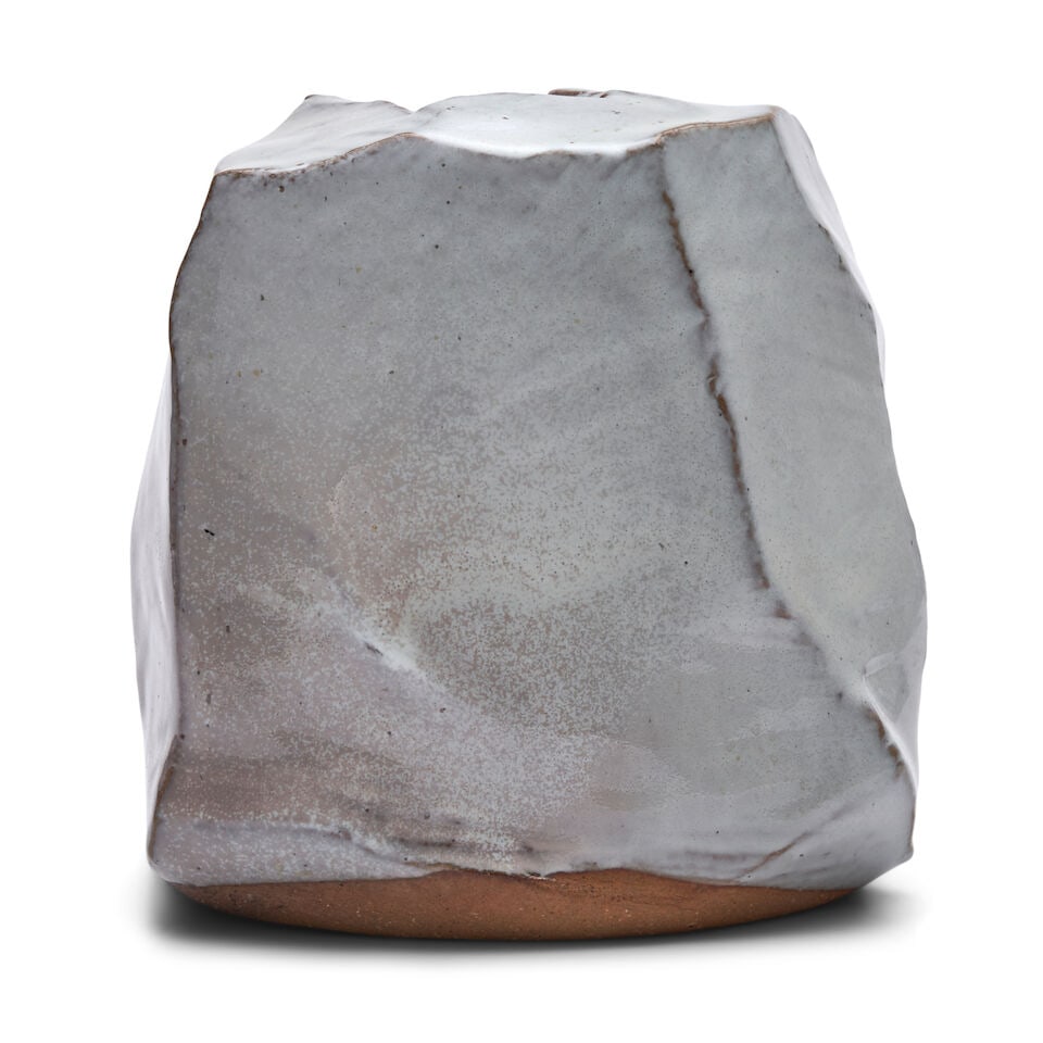 KANETA MASANAO 兼田昌尚 (B.1953) A Hagi-Ware Kaki (Flower Container) Hei... (1 of 3)