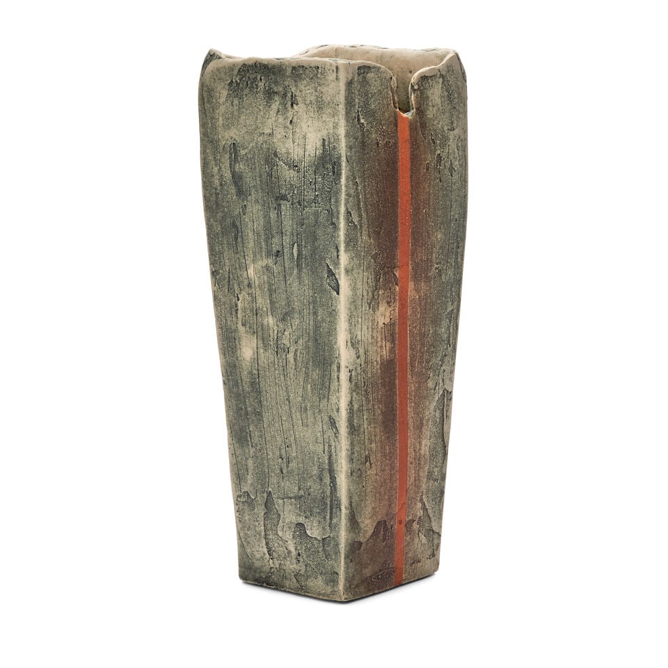 ICHINO MASAHIKO 市野雅彦 (B.1961) A Columnar Saidei (Colored Clay) Vase ... - 3