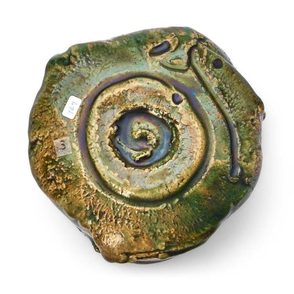 HIGASHIDA SHIGEMASA 東田茂正 (B.1955 A Green Oribe-Style Chawan (Tea Bow... - 2