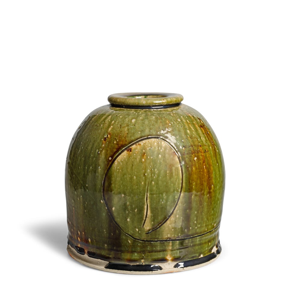 KOIE RYŌJI 鯉江良二 (1938-2020) An Oribe-Style Tsubo (Jar) Showa (1... (1 of 3)