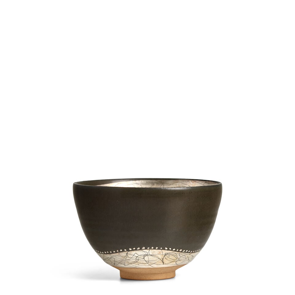 MORINO TAIMEI 森野泰明 (B.1934) A Ginsai Chawan (Silver Glazed Tea Bowl)... (1 of 5)