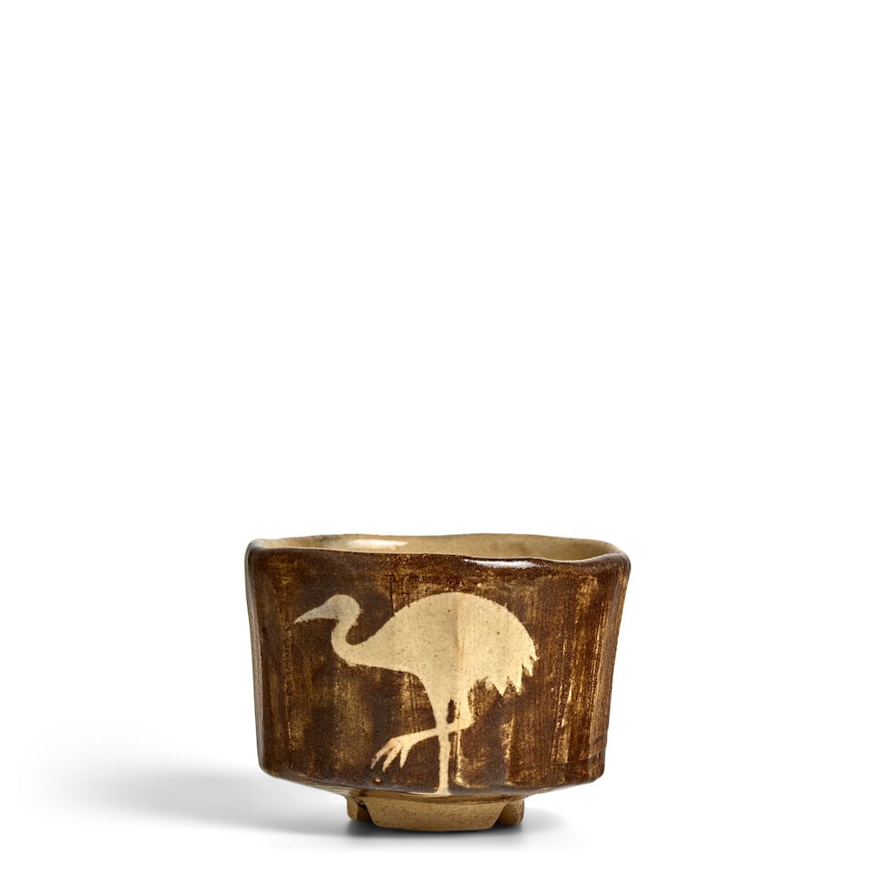 RAKU SEINYŪ 樂惺入 (KICHIZAEMON XIII, 1887-1944) A Raku Ware Ōfuku C...: RAKU SEINYŪ 樂惺入 (KICHIZAEMON XIII, 1887-1944) A Raku Ware Ōfuku Chawan (Tea Bowl with Poetic Theme) Showa era (1926-1989), box dated 1935 The vessel with relatively stra