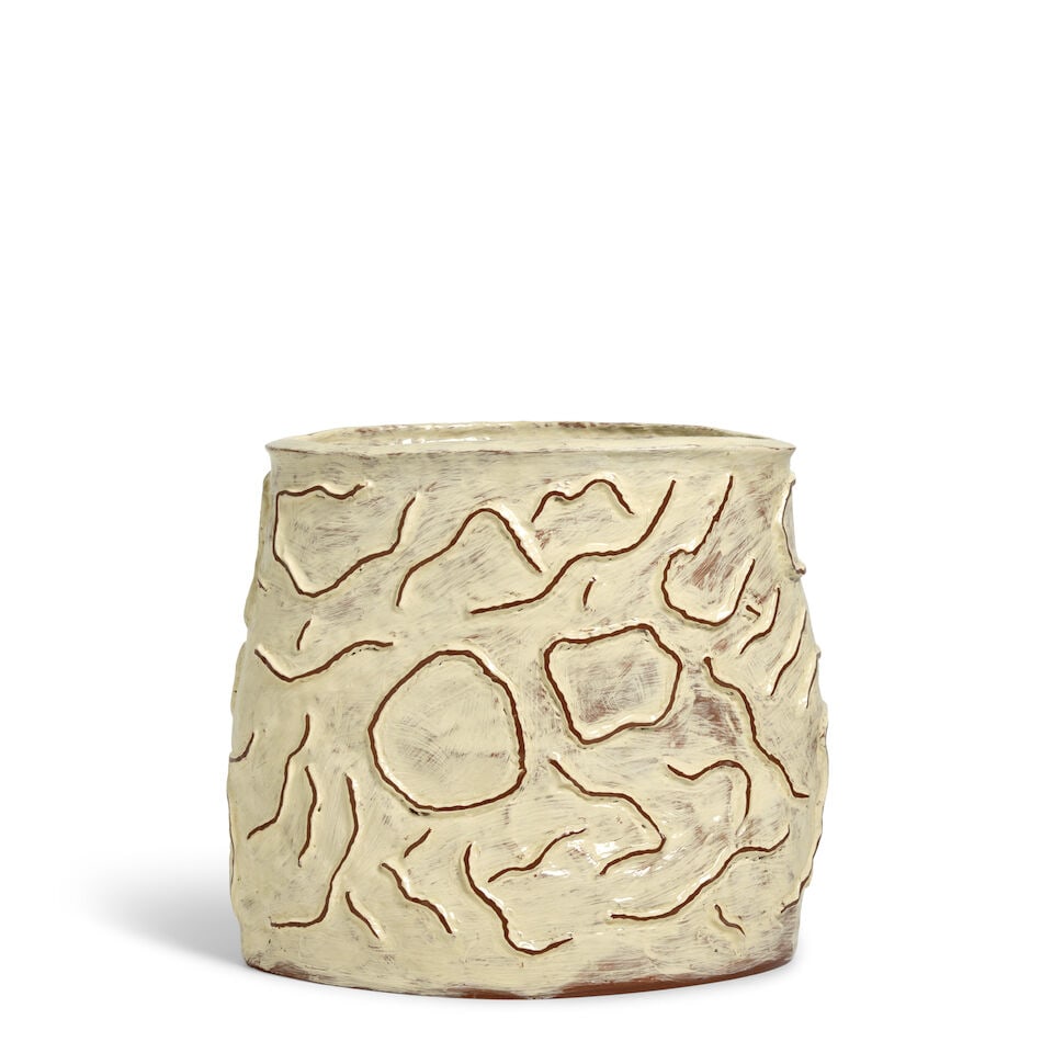 YOON KWANG-CHO 윤광조 (B.1946) A White-Glazed Earthenware Vessel Republic peri... (1 of 3)