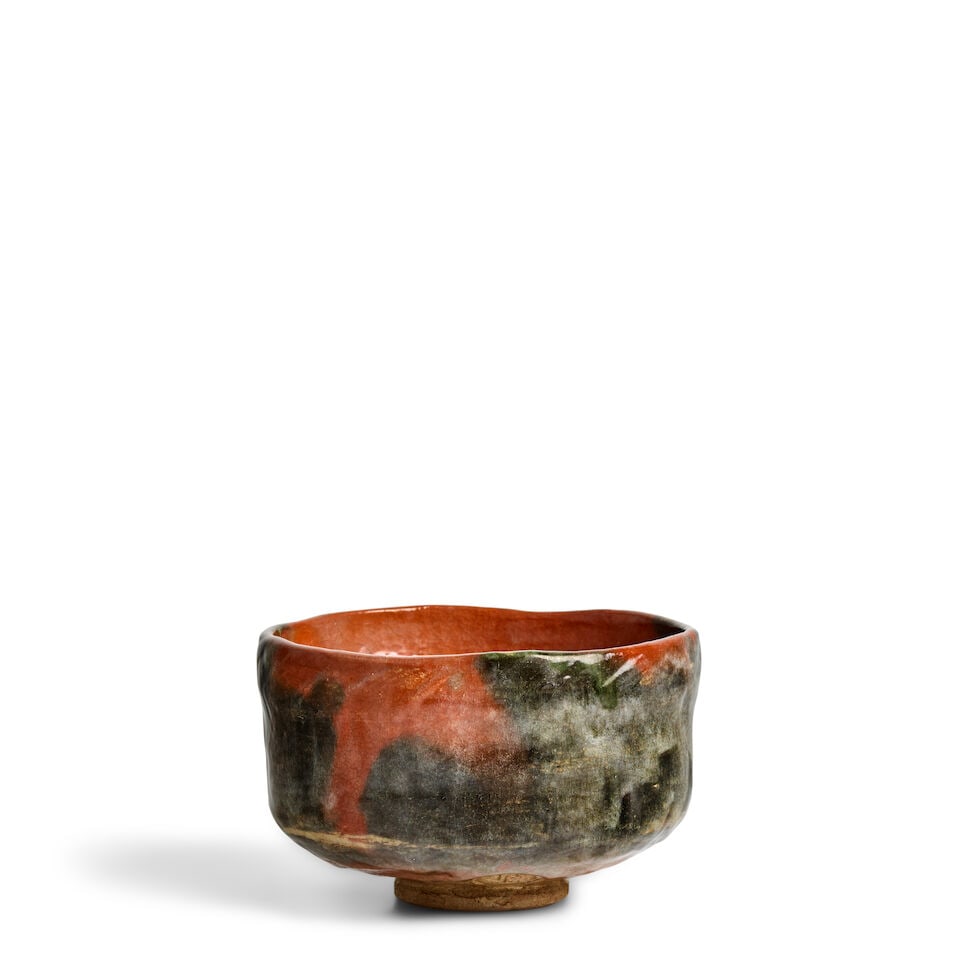 RAKU KŌNYŪ 樂弘入 (KICHIZAEMON XII, 1857-1932) A Red Raku Ware Tea B... (1 of 3)