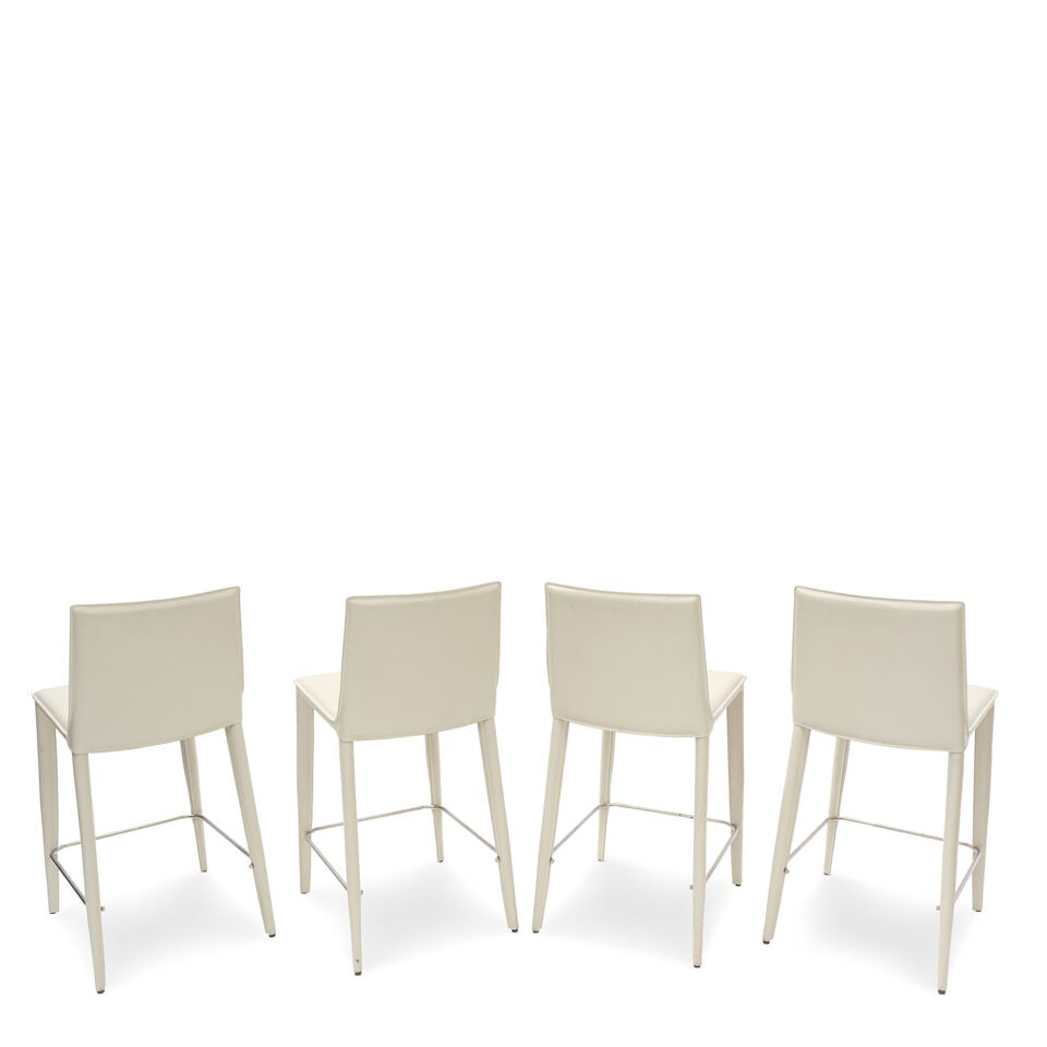 G. E R. FAUCIGLIETTI (ESTABLISHED 1986) Set of Four Bella B Bar Stoolsfor Frag, stitched leather... - 4